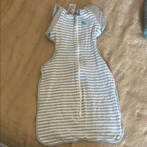 Love to Dream Striped Sleep Sack in Gray and White